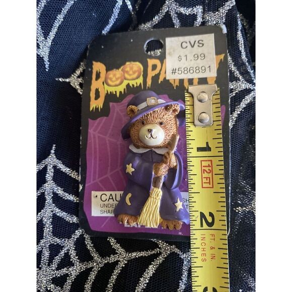 Halloween Vintage 1997 CVS Boo Party HALLOWEEN LAPELPIN 586891 Bear Wizard Witch - Picture 3 of 4